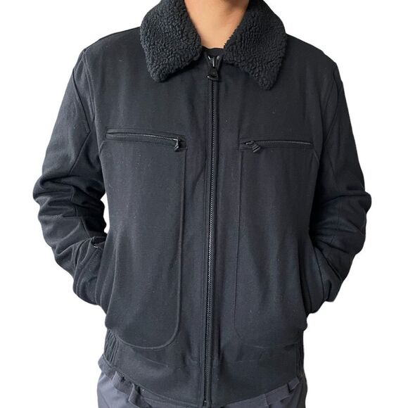 Marc New York Other - Marc New York ~ Mens Black Wool Blend Jacket ~ Removable Fur Collar ~ size XL